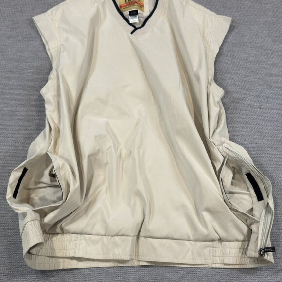 Izod X-Treme Friction Golfwear Vest Mens Large V-Neck Sleeveless Light Khaki - Picture 5 of 11